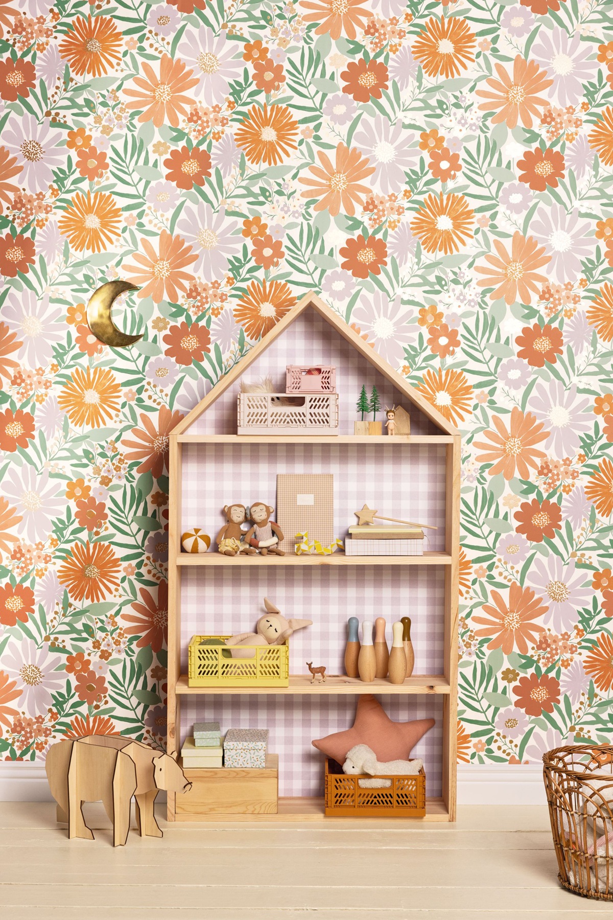 Papier peint Vichy Carreaux Victoria parme - Let's Go Girls! de Casélio | Réf. LGG104420510