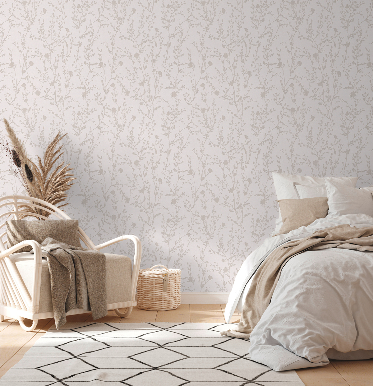 Papier peint Branchage Moderne gris rosé nacré - Casual Living d'A.S. Création | Réf. AS-395461