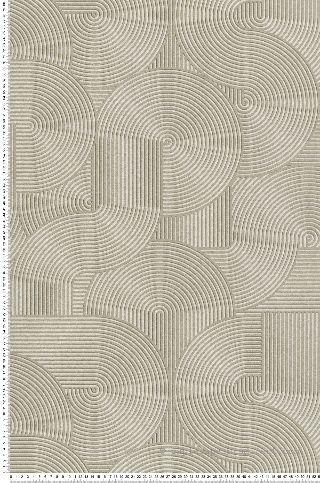 Papier peint Spirale Graphique Cercle vert kaki - Graphic de Casélio | Réf. GPC105517065