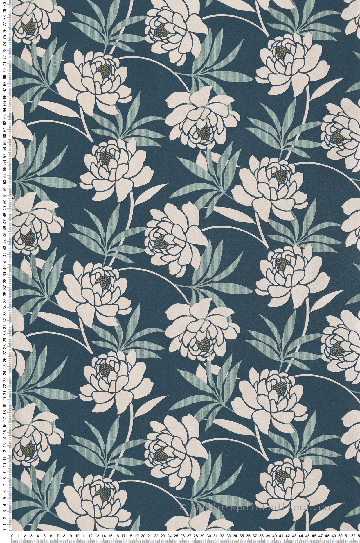 Papier peint Fleuri Pivoine nacré bleu - Les Essentiels de Lutèce | Réf. LTC-51213701