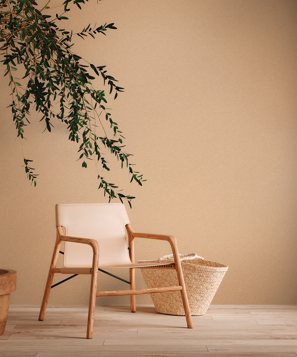 Papier peint Uni Scandi orange saumon - Metropolitan Stories 3 d'A.S. Création AMB2 |  Réf. AS-392168