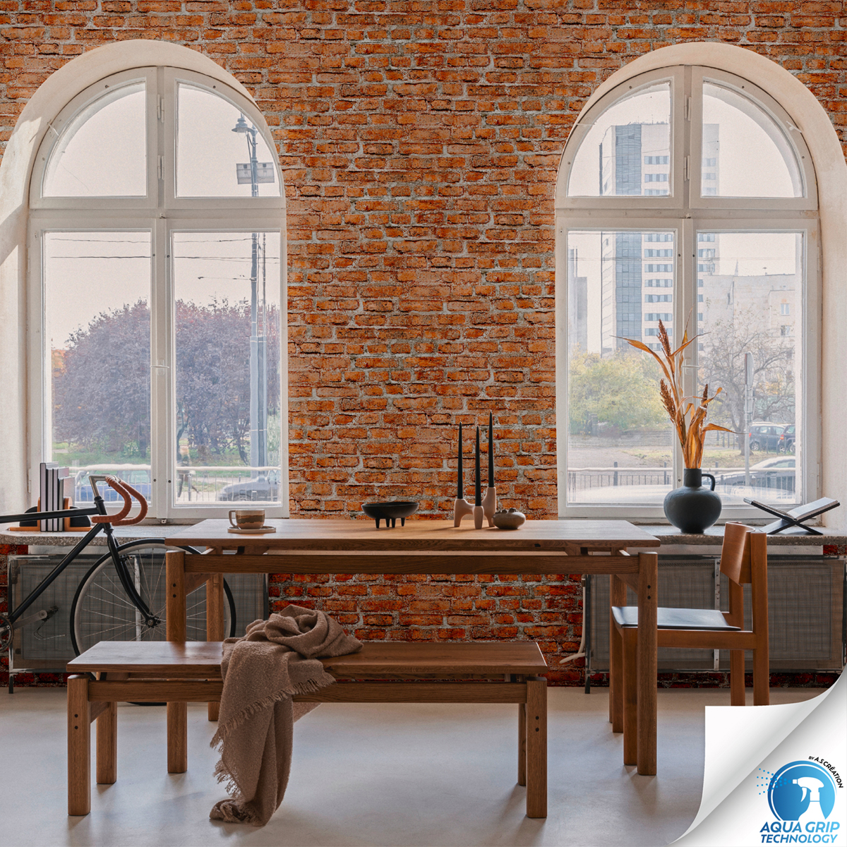 Papier peint préencollé Brique rouge - Designdrop d'A.S. Création AMB1 | Réf. AS-784561