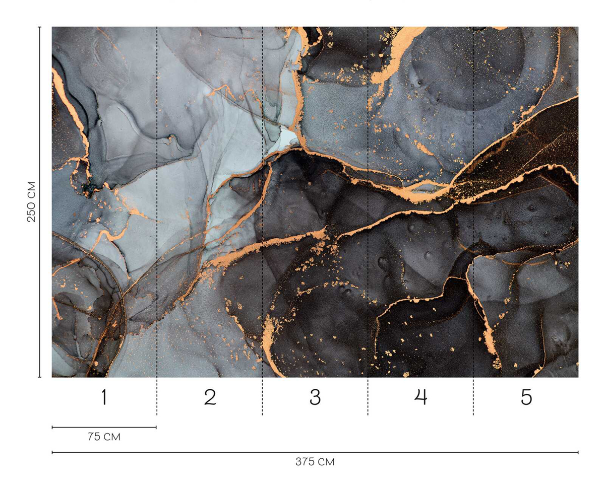Papier peint panoramique Marbre Noir Or - Wall Love d'A.S. Création REGLE | Réf. DD129581