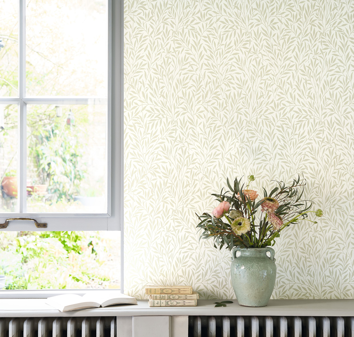 Papier peint Feuillage Willow vert amande - Arts & Crafts de Casadéco | Réf. ARCR86357102