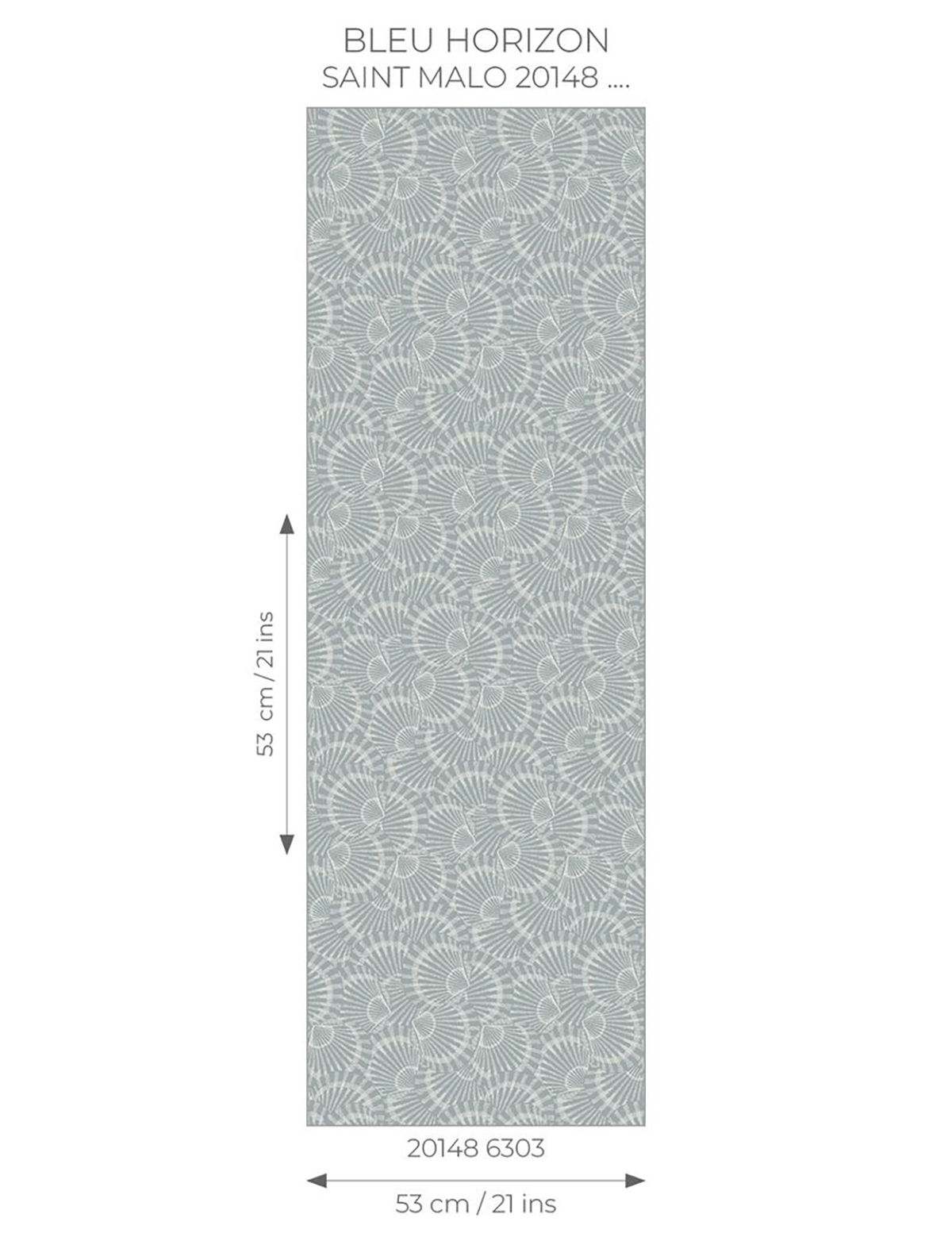 Papier peint Coquillage Saint Malo bleu gris - Seaside de Casadéco AMB7 | Réf. SEAS201486303