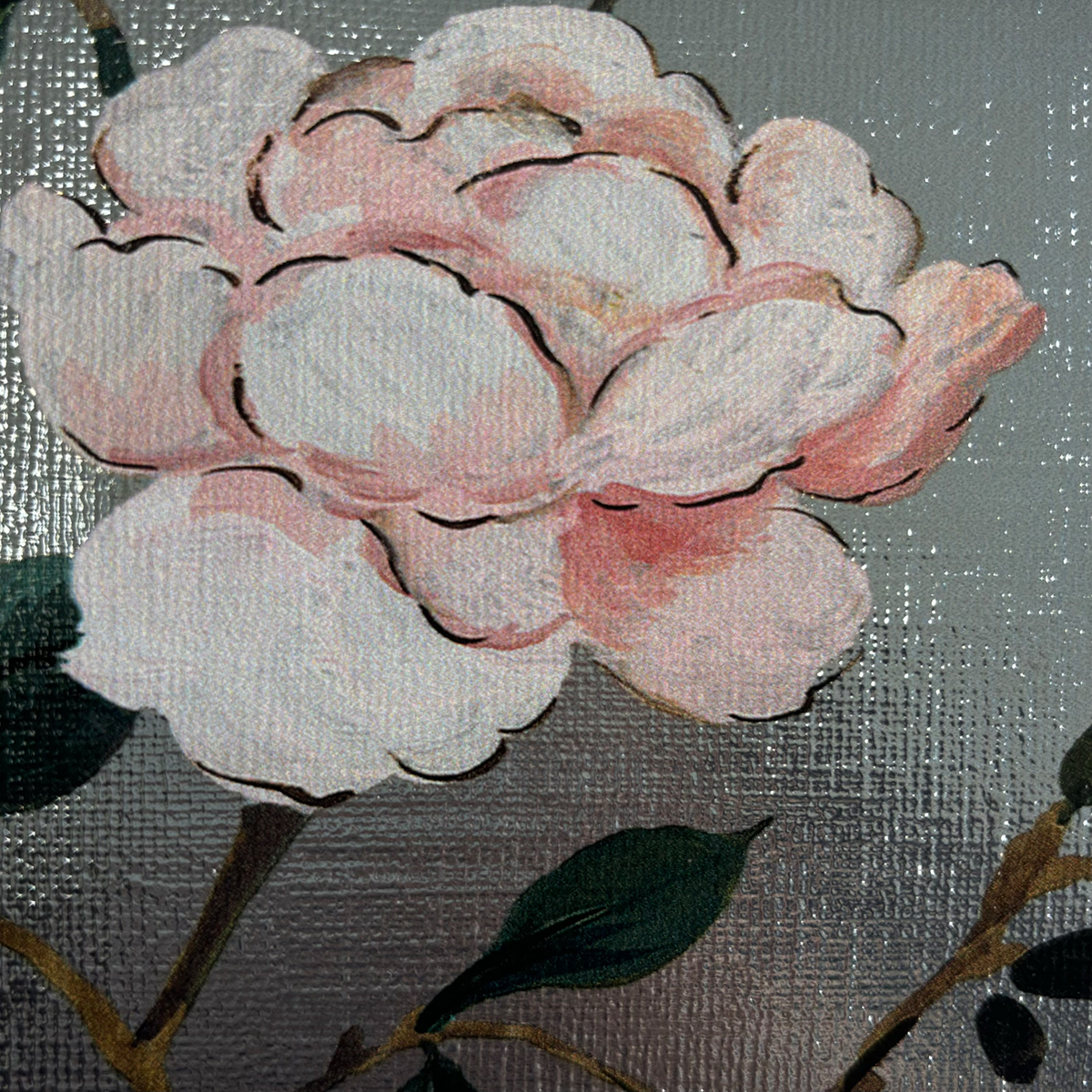 Papier peint panoramique Fleurs Vintage argenté - Daisy Bennett d'Initiales AMBZ | Réf. INI-DB33705M