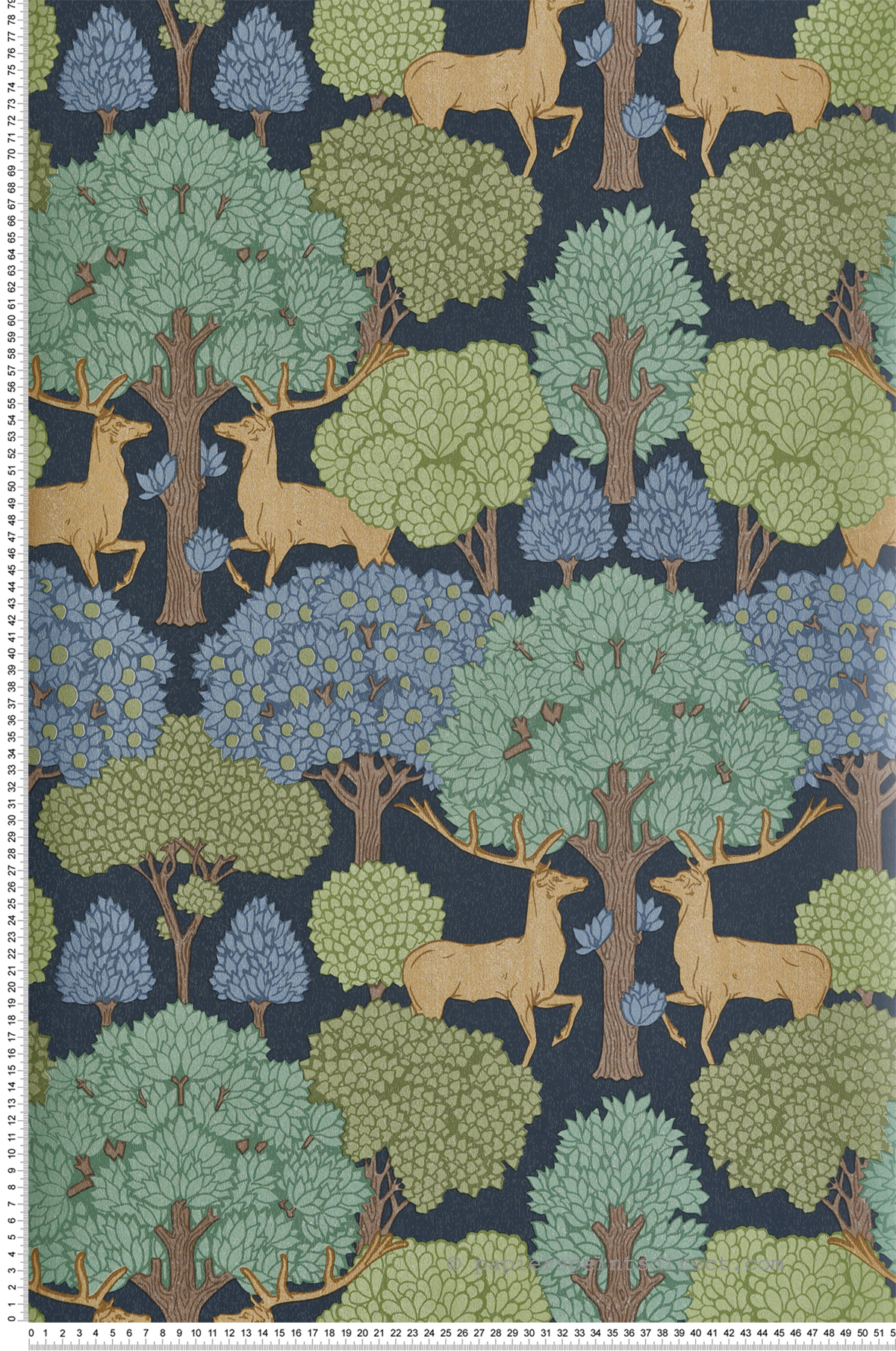 Papier peint Animaux Forest of Arden bleu marine - Beaux Arts de Lutèce | Réf. LTC-M1850