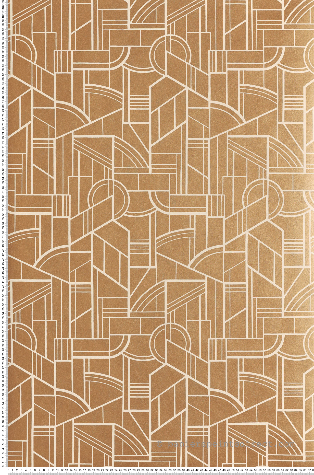 Papier peint Forme Cinétique bronze beige doré - Faubourg des Lumières de Casamance | Réf. CAS-76292752
