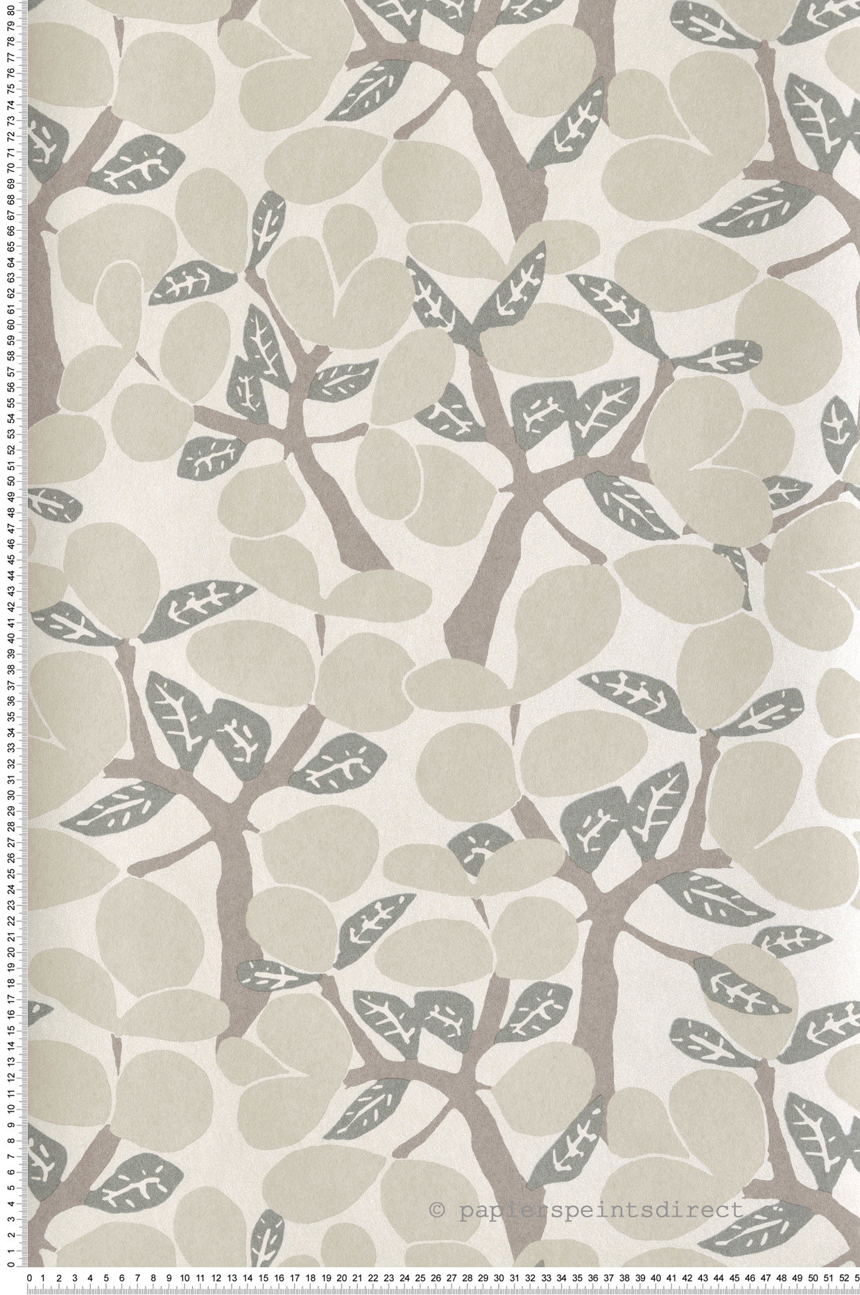 Papier peint Arbre Citronnier beige vert nacré - Merida de Montecolino | Réf. MC-BA26050