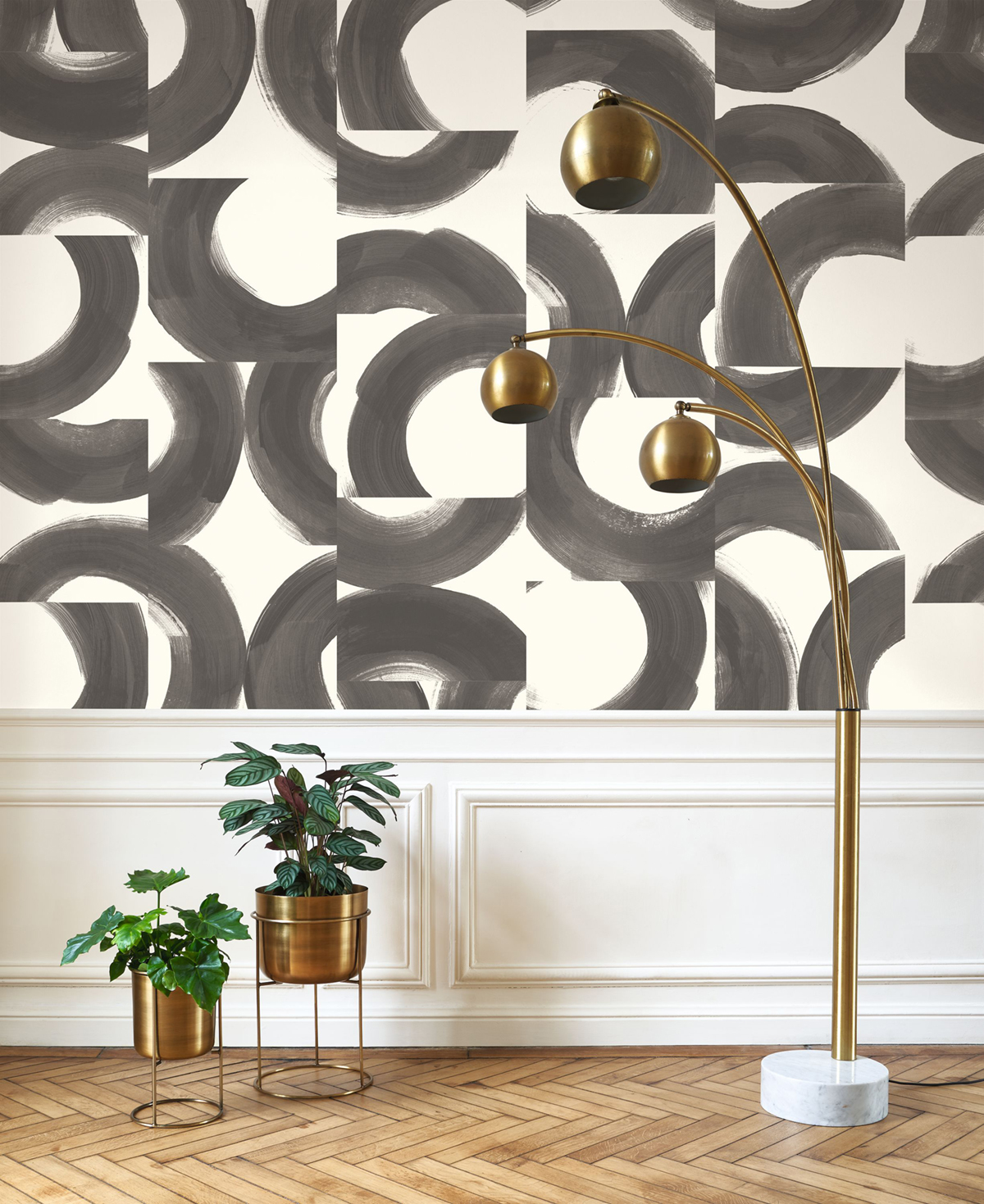 Papier peint Graphique Not A Circle charbon - Iconic de Casadéco | Réf. CONI88459717