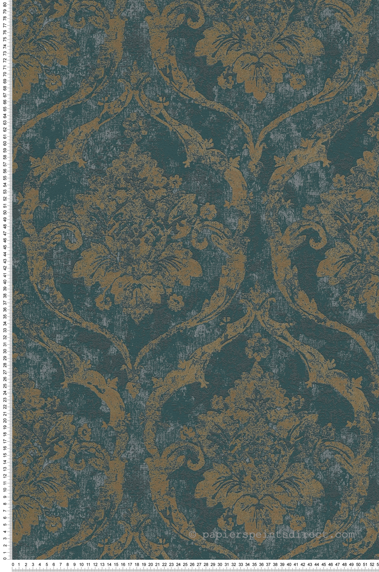 Papier peint Damassé Classique vert de gris - Vibes & Styles d'A.S. Création | Réf. AS-790192