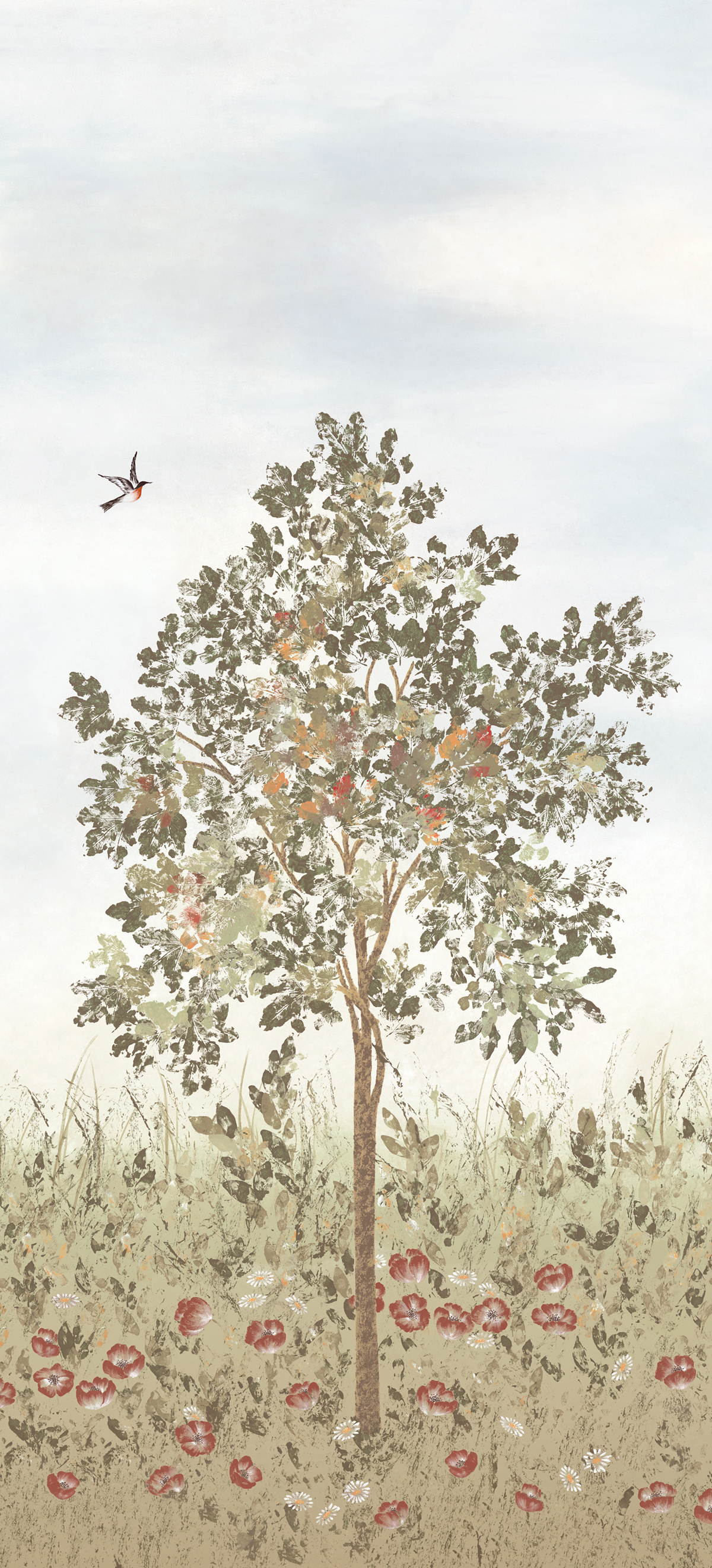 Papier peint panoramique Arbre Fresco Sépia A - 1/2/3 - Isidore Leroy