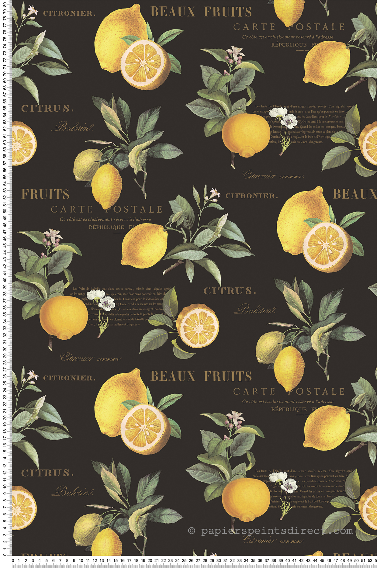 Papier peint Citronnier jaune noir - Cuisine Fraicheur 6 de Lutèce | Réf. LTC-G45411