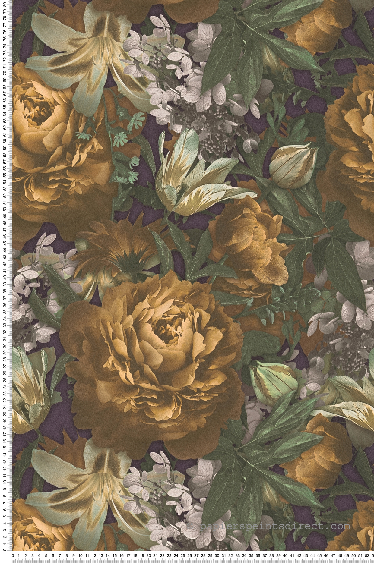 Papier peint Parfum Fleuri ocre violet - Pintwalls d'A.S. Création | Réf. AS-385092