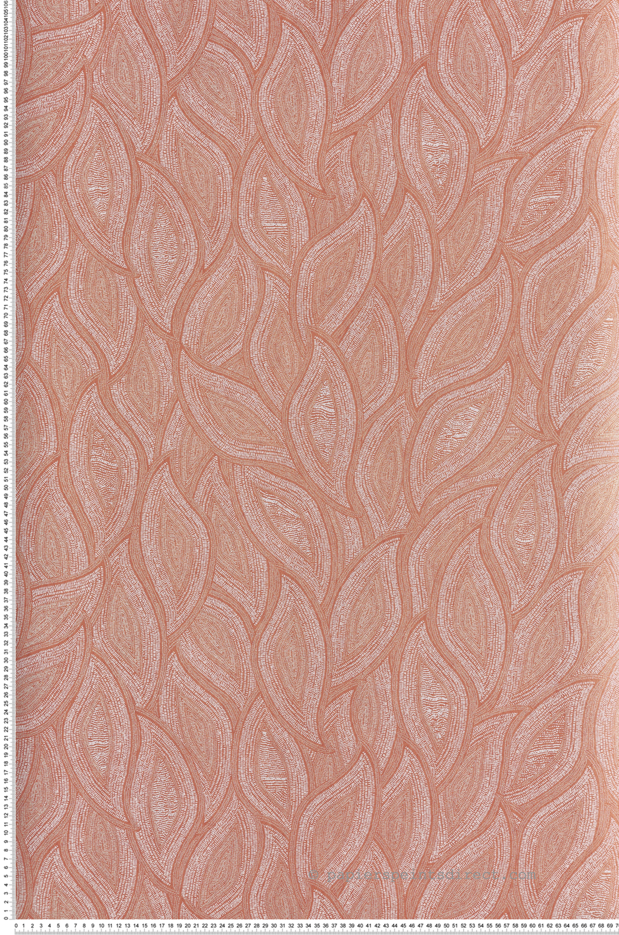 Papier peint Feuille Ethnique Maeva vieux rose métallisé - Terra de Masureel | Réf. MAS-TER404