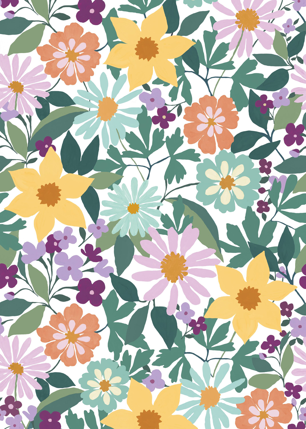 Papier peint panoramique Parterre Fleurs Emily multicouleurs M 200X280 - Pimp My Wall de Casélio | Réf. PMW104655003