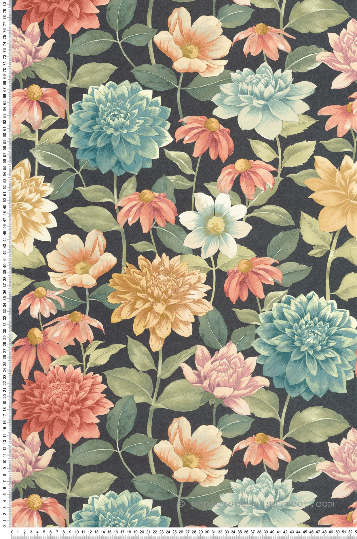 Papier peint Fleurs Dahlia Bouquet multicolore - Gardens de Casadéco | Réf. GADN87669568