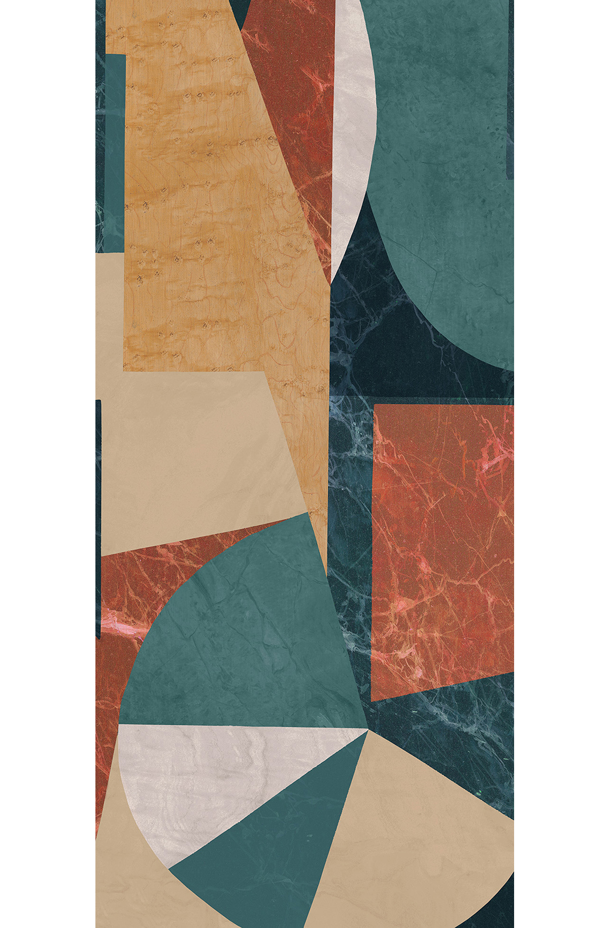 Papier peint panoramique Géométrique Pierre Palazzi vert - A H260 - Rock de Masureel | Réf. MAS-DGROC1021-260