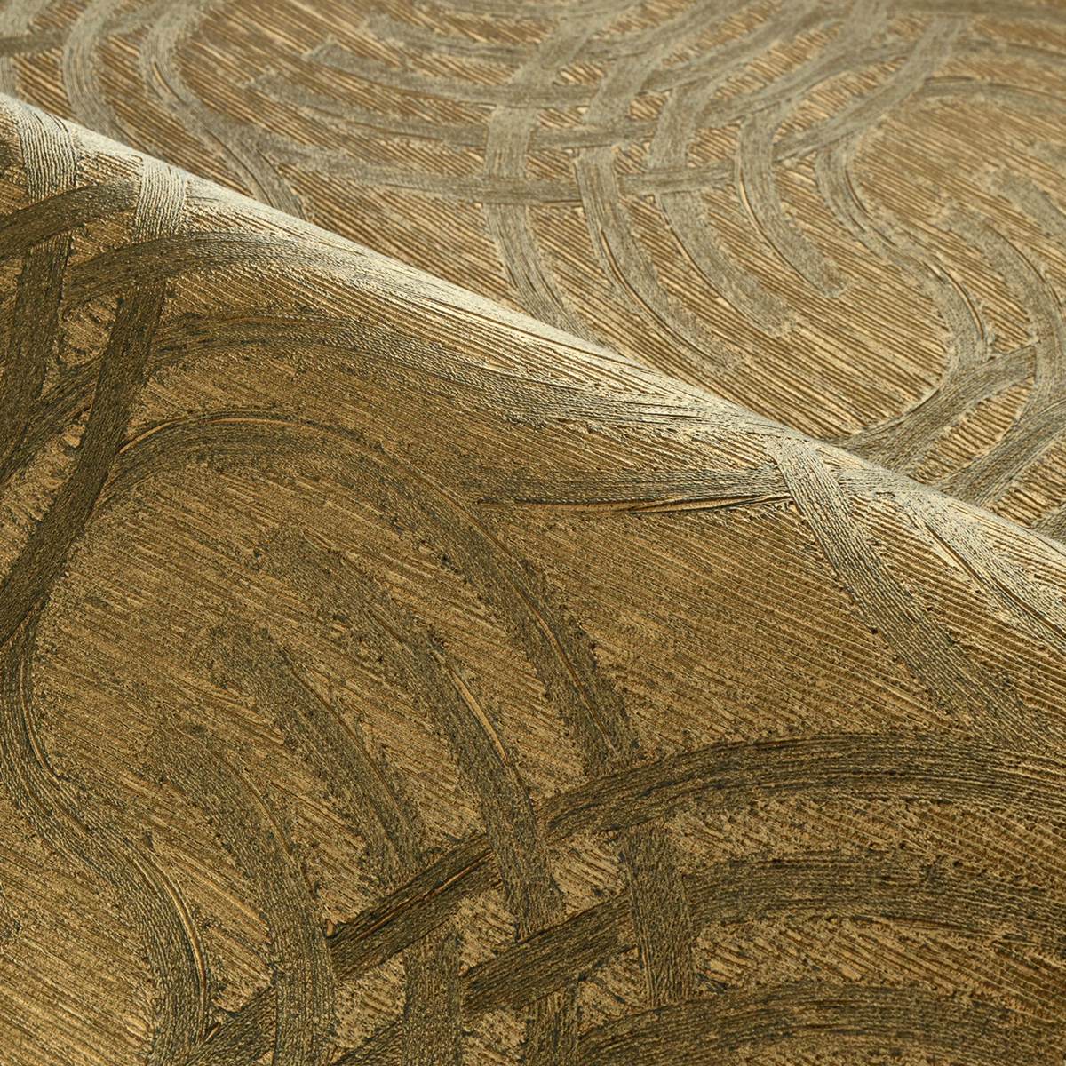 Papier peint Mouvement Auraria noir doré - Métal de Casamance AMBV | Réf. CAS-75792650