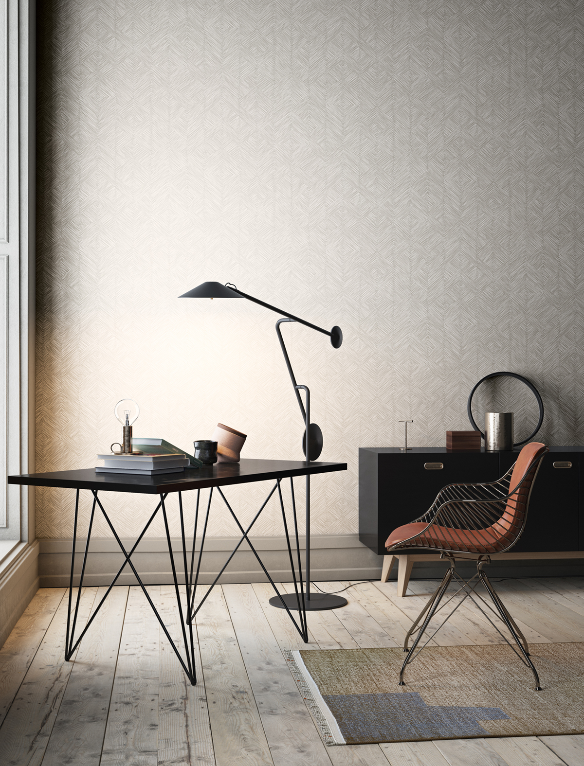 Papier peint Bois Enitan gris perle - The Texture Book de Masureel | Réf. MAS-TRI104