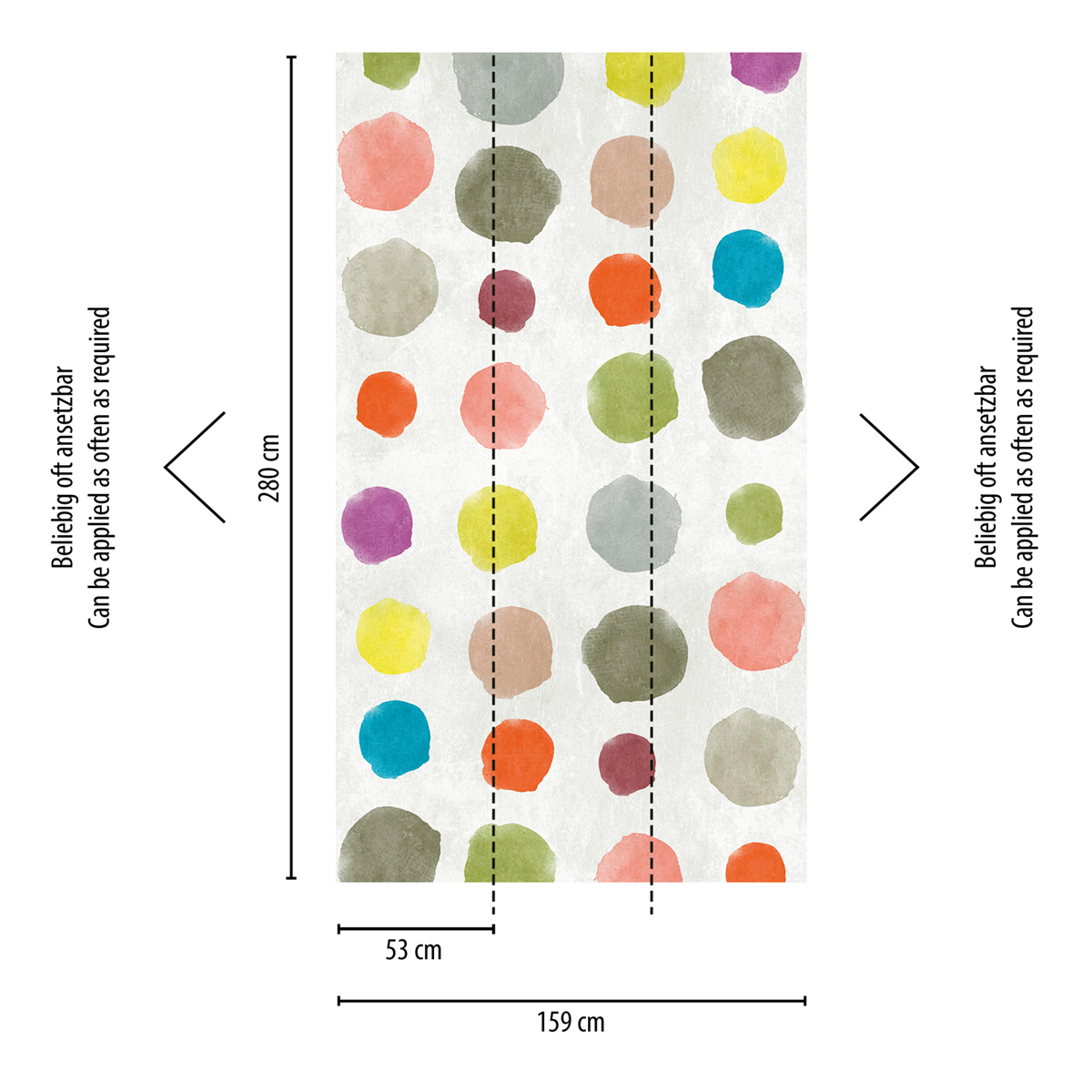 Papier peint panoramique Pois Peinture multicouleurs - The Wall d'A.S. Création | Réf. AS-382941