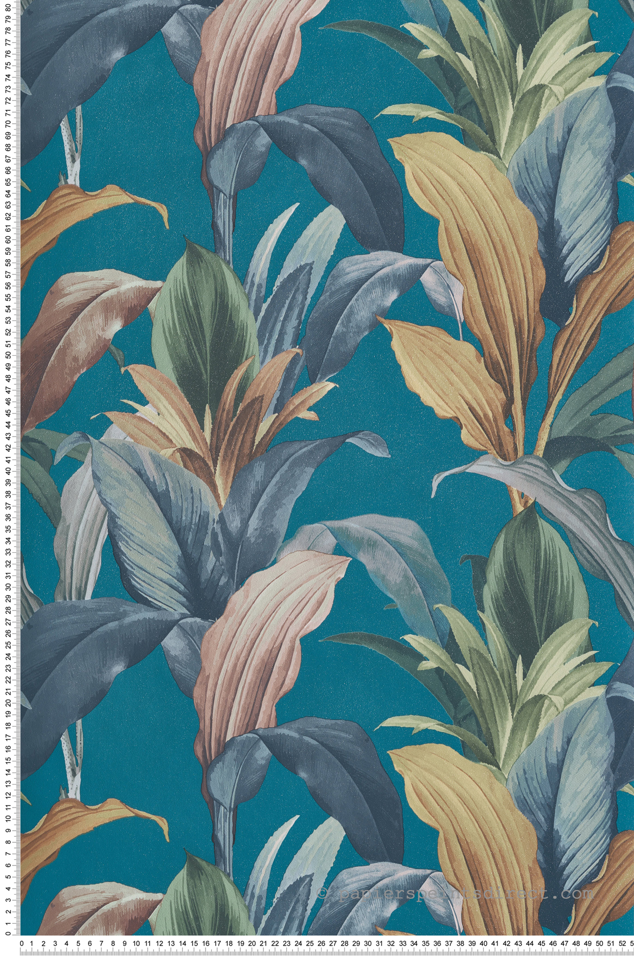 Papier peint Feuillage Ananas bleu canard - Maison Paradis de Lutèce | Réf. LTC-MP15515