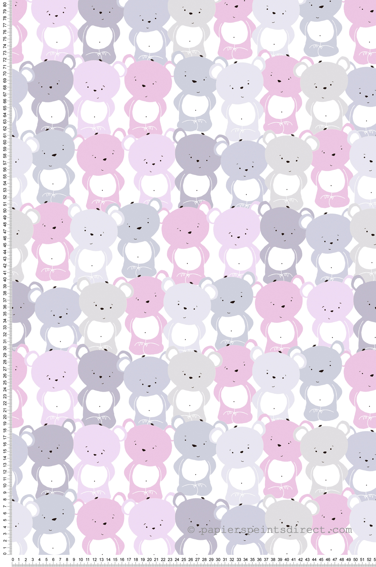 Papier peint enfant Nounours rose gris - Little Love d'A.S. Création | Réf. SP15669