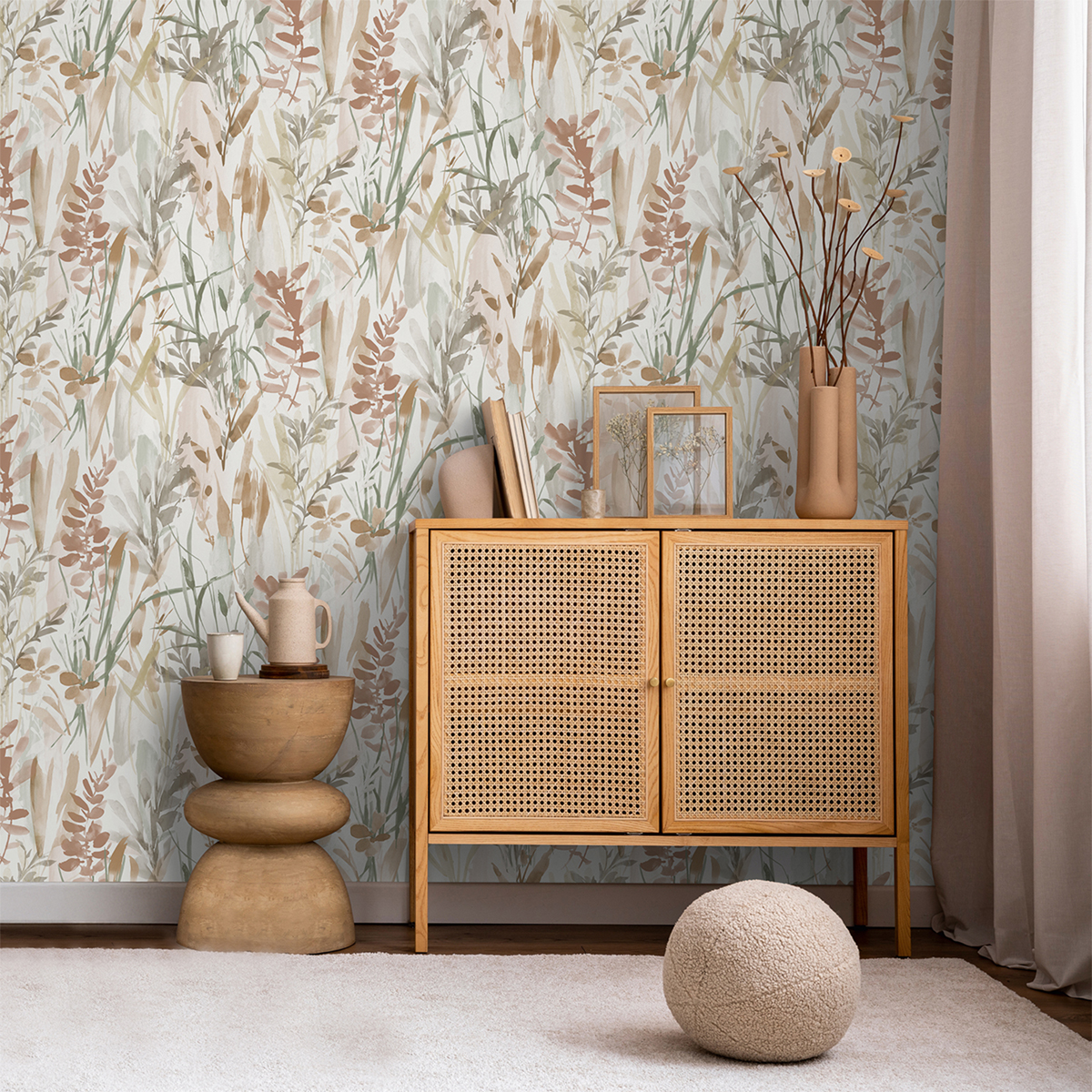 Papier peint Herbes Sauvages terracotta - Poésie de Lutèce | Réf. LTC-51253710