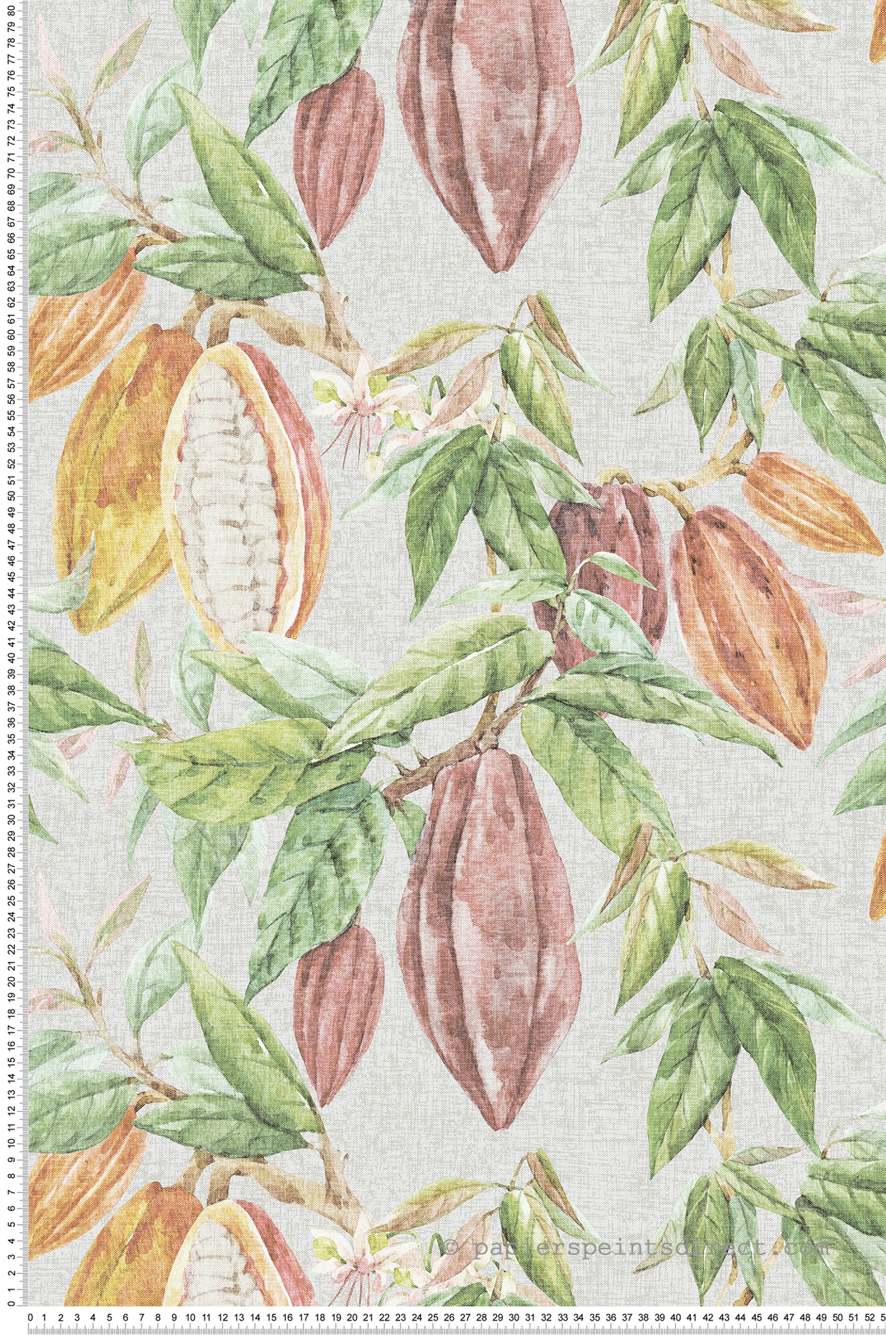 Papier peint Cacao Fève multicouleurs rose - Fidji de Lutèce | Réf. LTC-8500-4