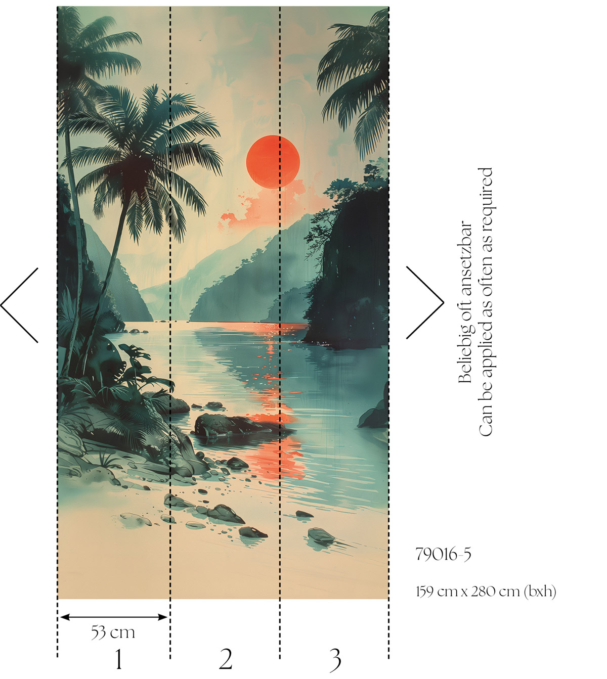 Papier peint panoramique Soleil Tropical Sunset - Metropolitan Stories 4 Hot Spots d'A.S. Création AMB2| Réf. AS-790165