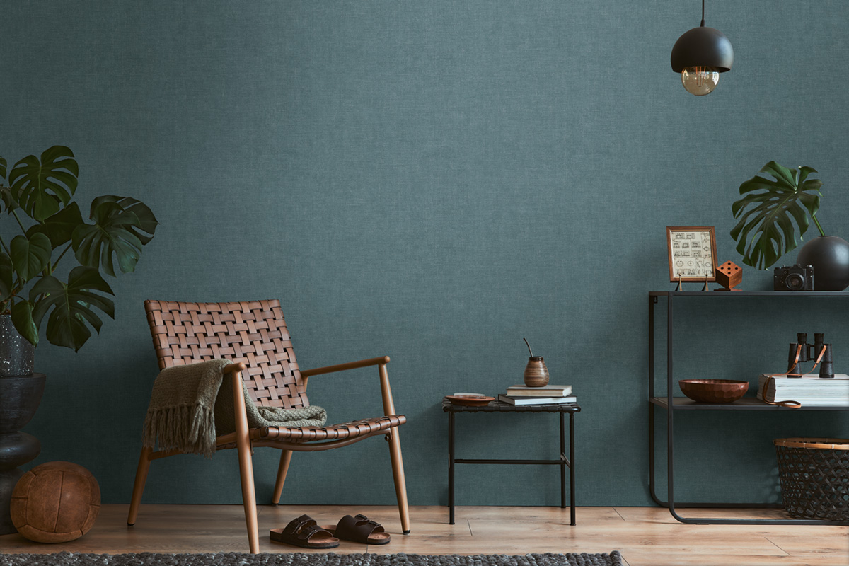 Papier peint Uni Tissage bleu argenté - History of Art 2 d'AS Création | Réf. AS-790451