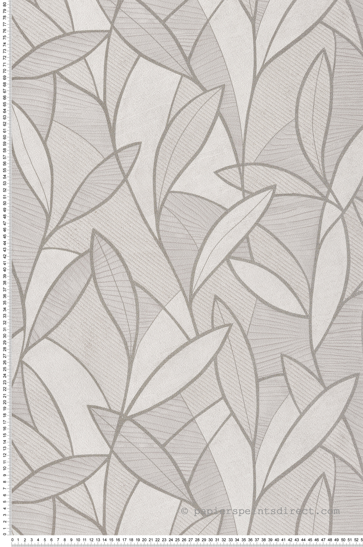 Papier peint Feuille Graphique Sculptée gris argenté - Allure de Lutèce | Réf. LTC-AL26230