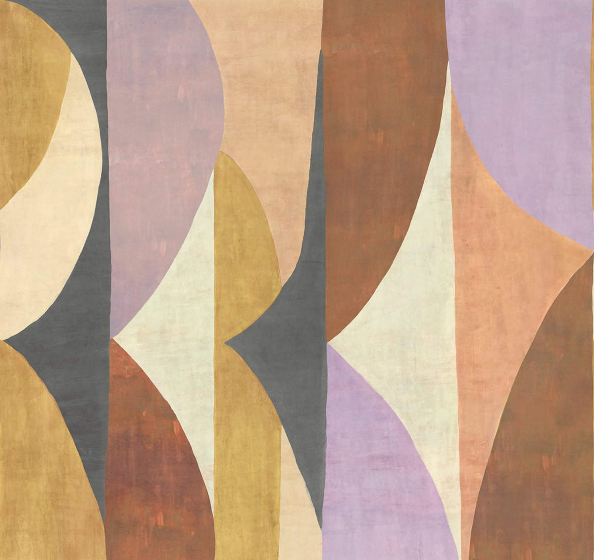 Papier peint panoramique Fresque Arrondie Luana mauve - A, B et C H260 - Amani de Masureel | Réf. MAS-DGAMA304X-260