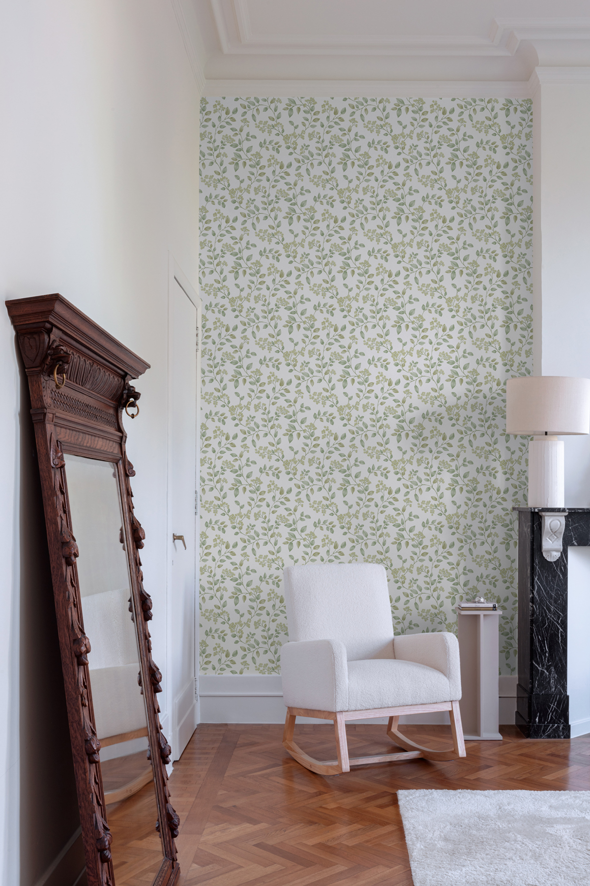 Papier peint Feuille Charmante vert - Rêverie de Montecolino | Réf. MC-IC3014
