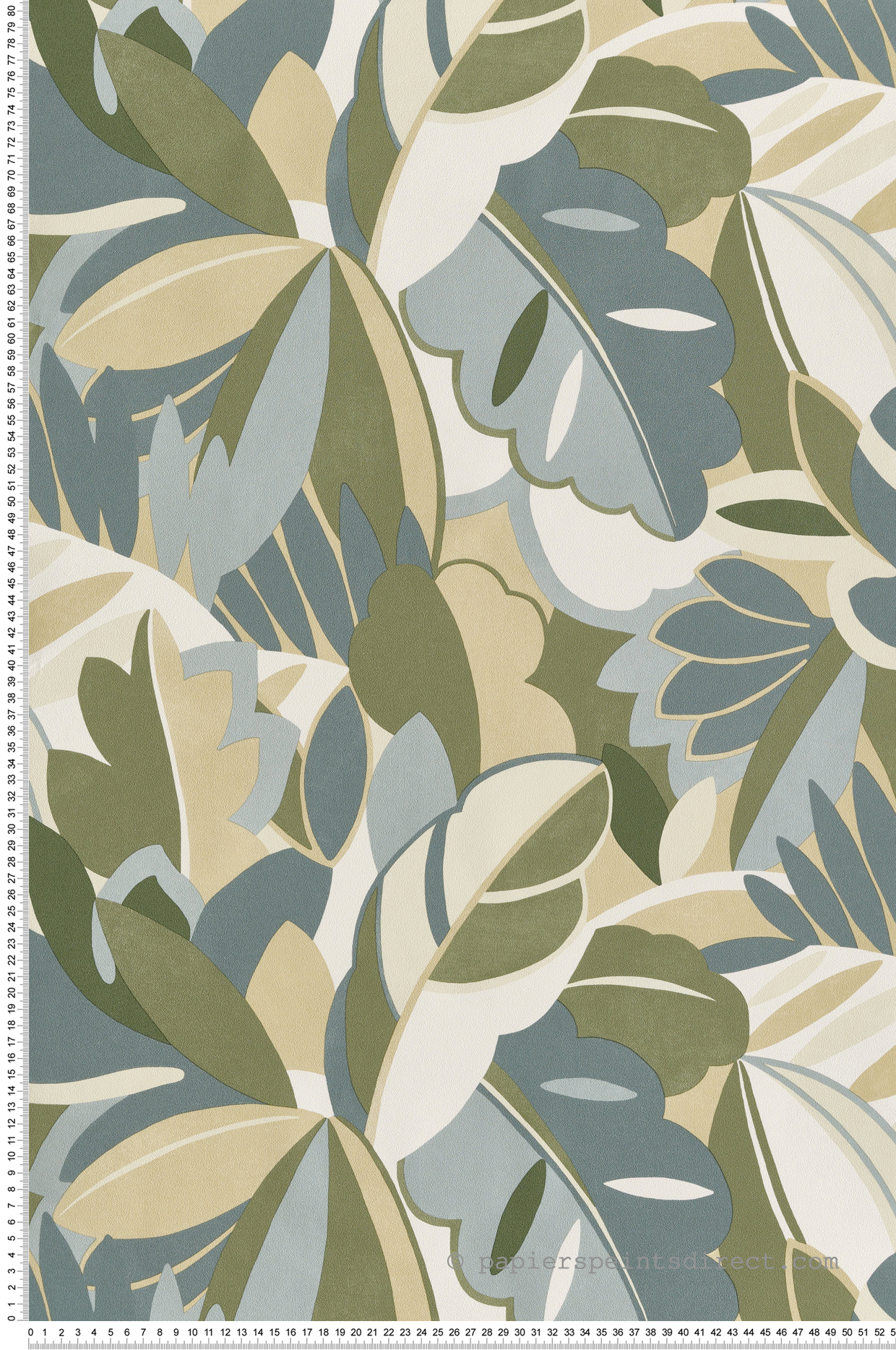 Papier peint Palme Rétro XXL vert bleu - Dolce Vita de Lutèce | Réf. LTC-11230104