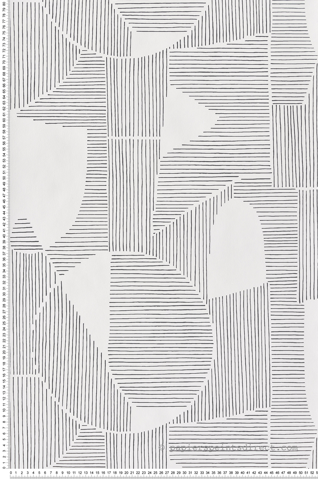 Papier peint Graphique Cercle noir et blanc - Gallery de Casadéco | Réf. GLRY86129127