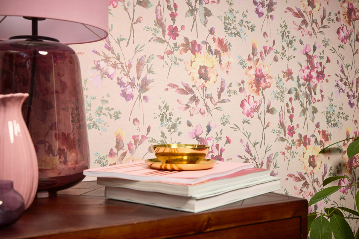 Papier peint Fleur Pétale Poetry rose doré - Cosmoliving d'A.S. Création | Réf. AS-790613