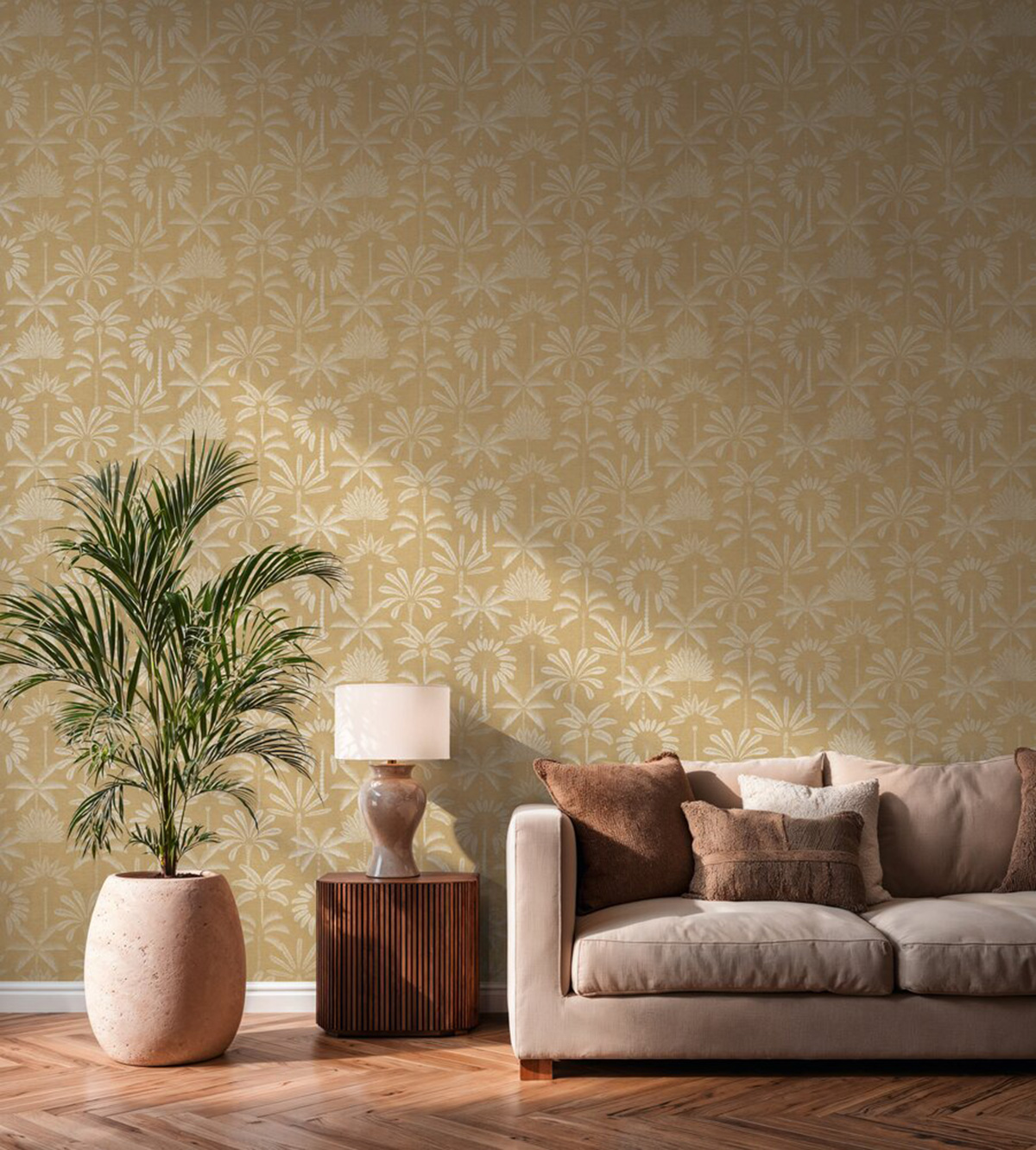 Papier peint Palmier Oasis beige - Cuba 2 d'A.S. Création AMB2 | Réf. AS-791634