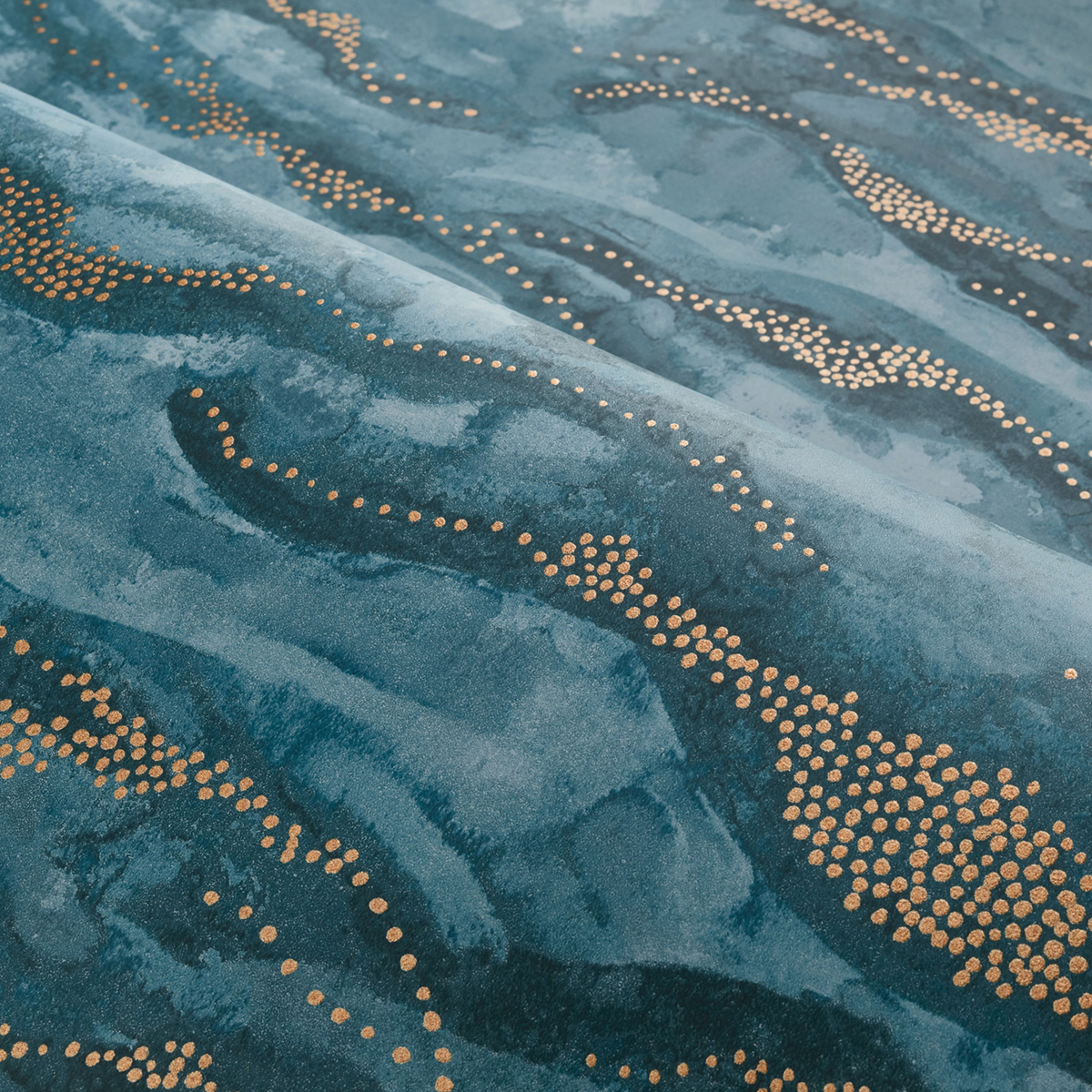 Papier peint Ciel Vague Sohar marine doré - Nuit d'Orient de Casamance AMBV | Réf. CAS-75402038