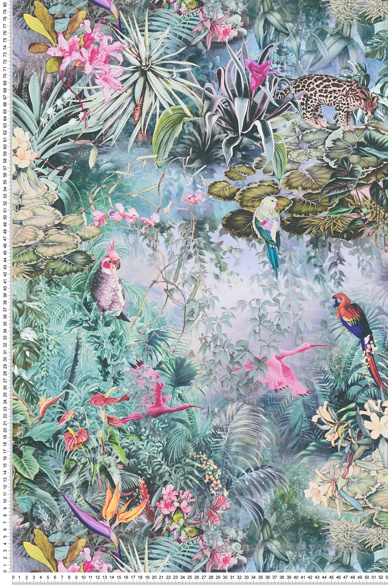 Papier peint Jardin et Perroquet vert et rose - Dream Flowery de Architects Paper | Réf. 38179-1