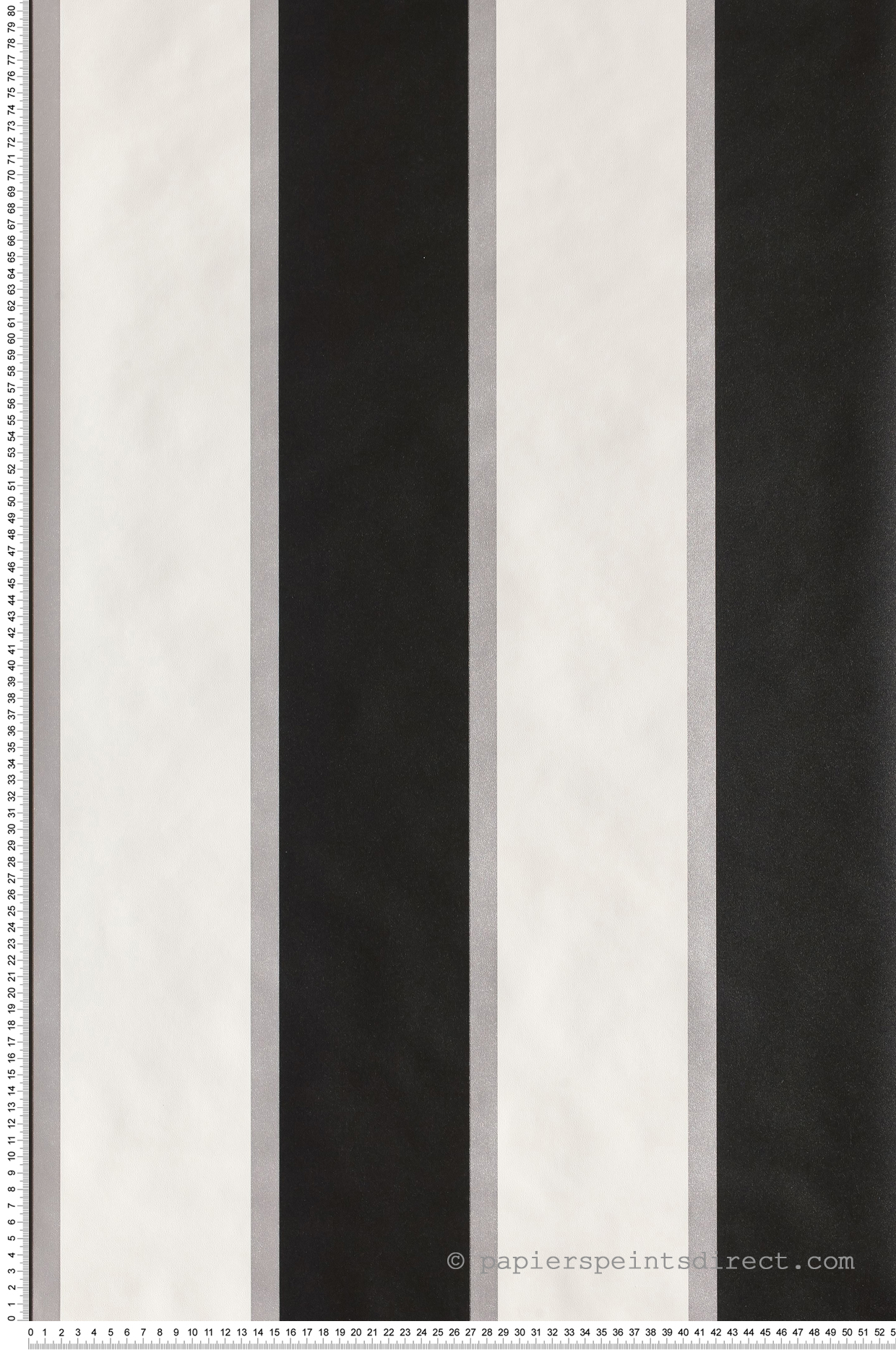 Papier Peint Rayures larges bordées noir-blanc - Jeux de rayures 2 de Lutèce  | Réf. LTC-G67543