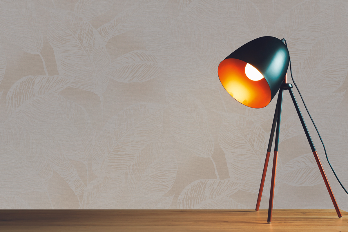 Papier peint Feuilles Stylisées Leaves beige - Natural Living d'A.S. Création AMB3 | Réf. AS-386633