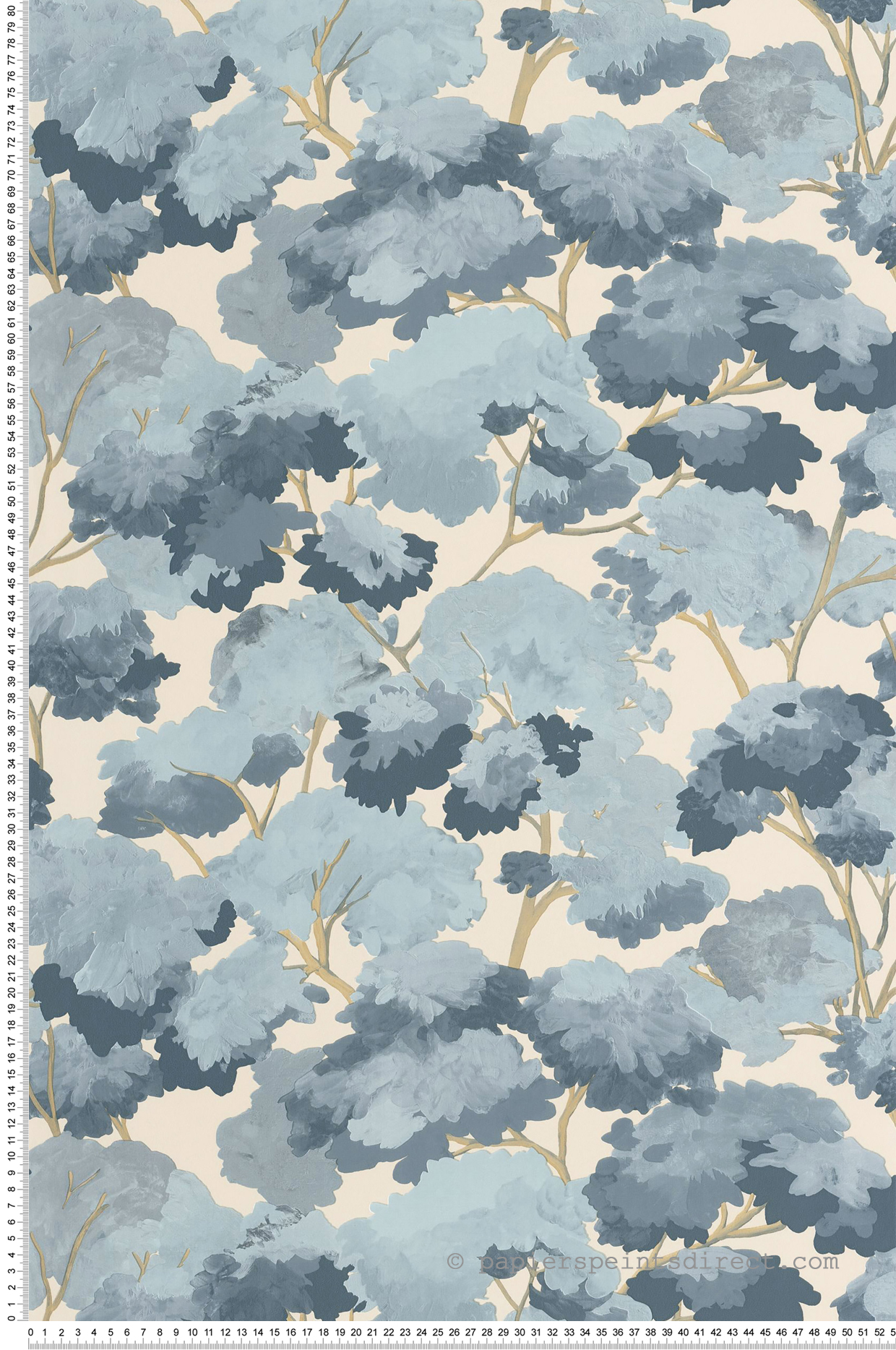 Papier peint Forêt Scandinave Été bleu beige - Balade de Casélio | Réf. BLD106106010