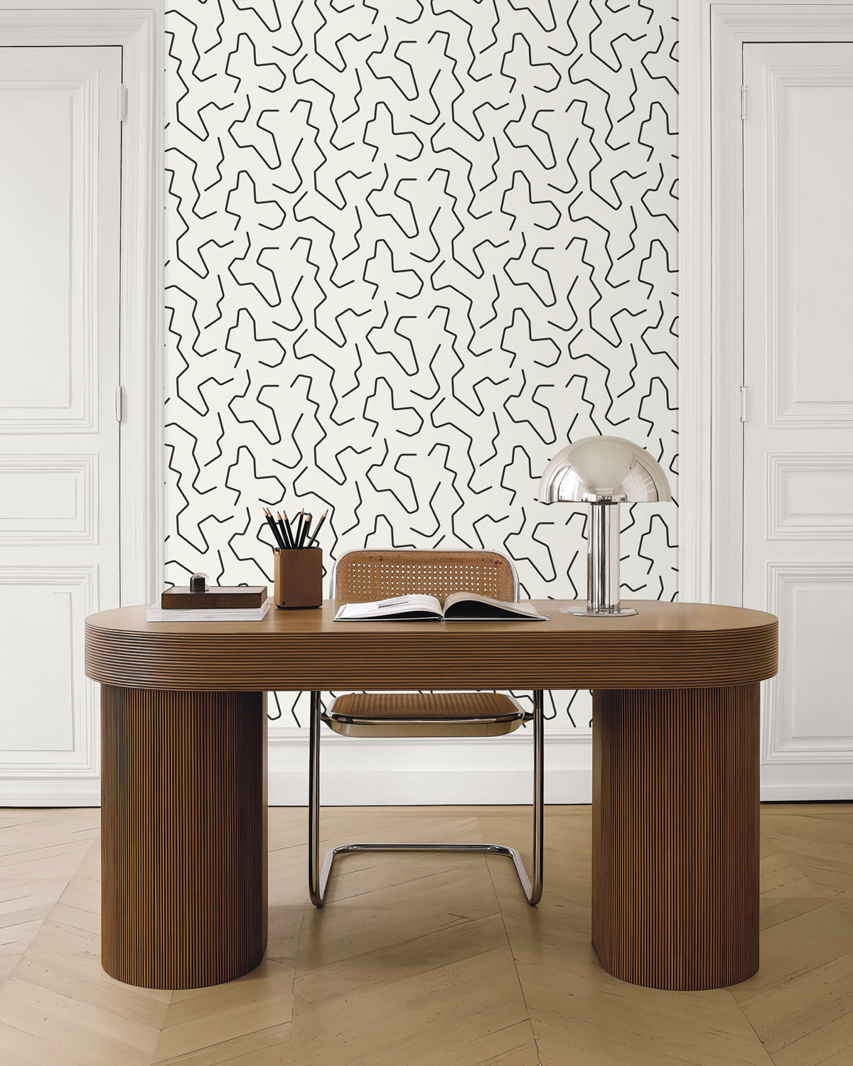 Papier peint Design Art Line noir et blanc - Moonlight 3 de Casélio | Réf. MNL3107100972