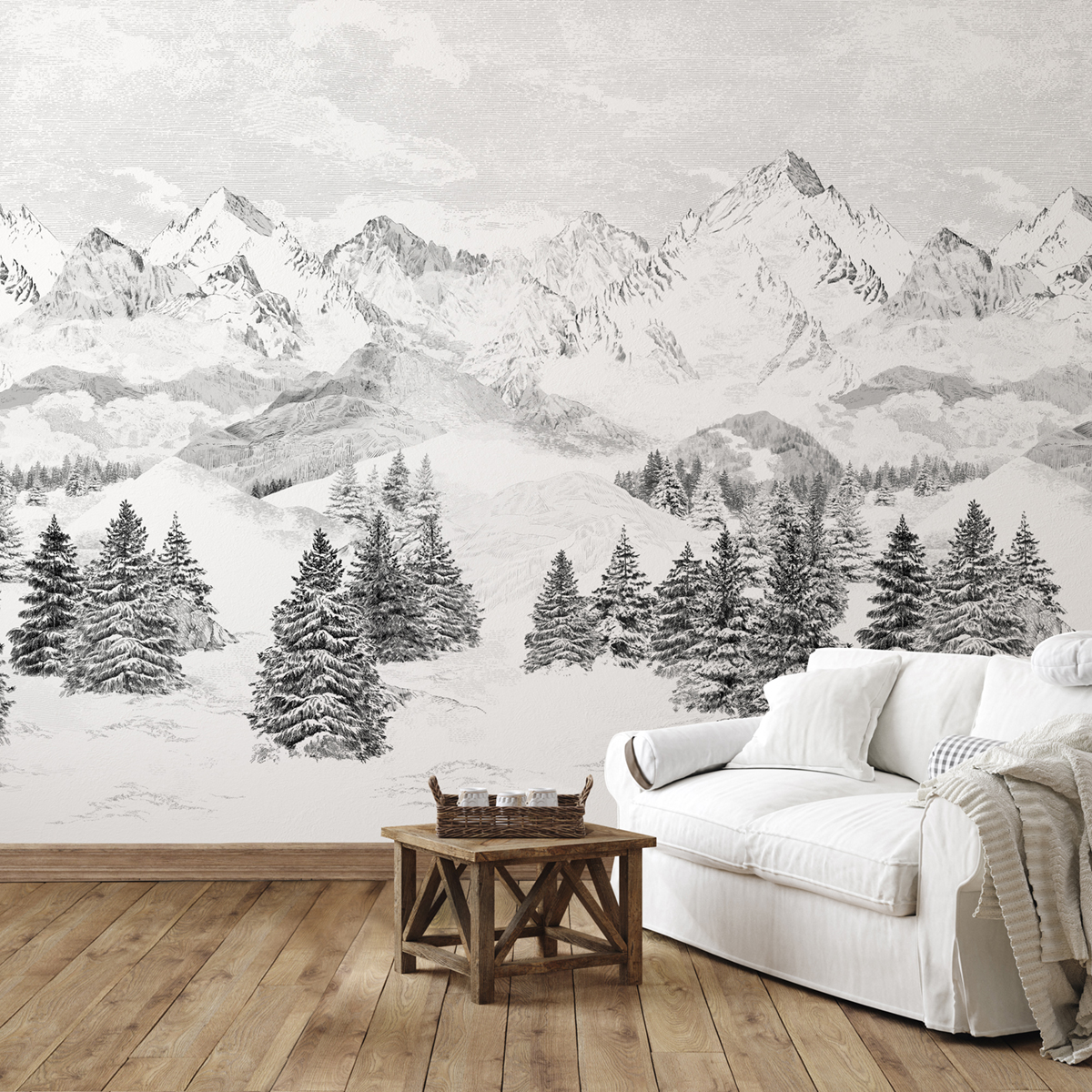 Papier peint panoramique montagne Les Cimes A+B - 1/2/3/4/5/6 - Isidore Leroy