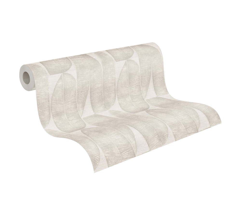 Papier peint Grandes Palmes Géométriques beige - Stories of Life d'A.S. Création AMB4 | Réf. AS-396581