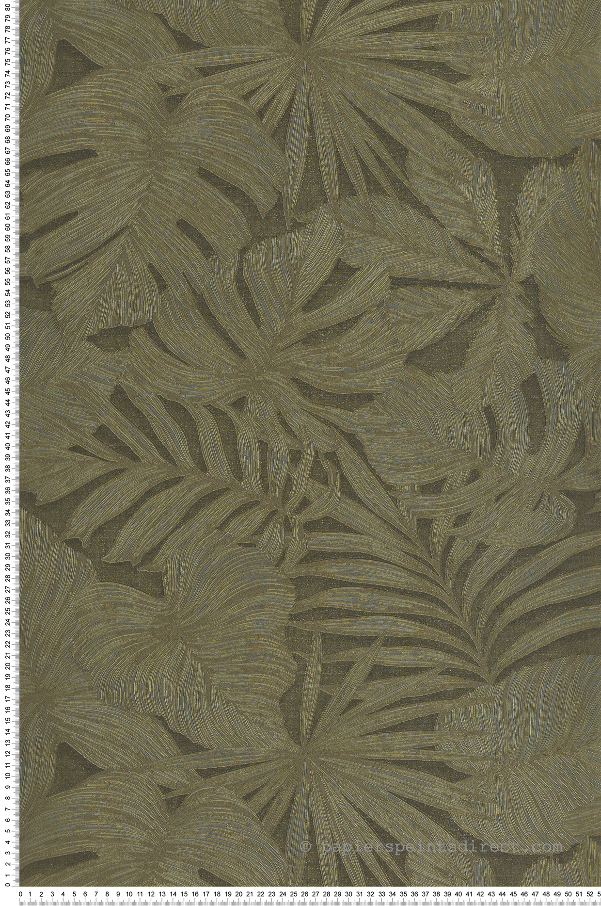 Papier peint Palmes Gravure Granada kaki - Vegetals de Casadéco | Réf. VEGE86437887