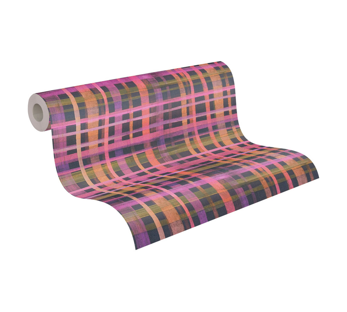 Papier peint Tartan Écossais fuschia - Anna D'Andrea d'A.S. Création AMB5| Réf. AS-782242