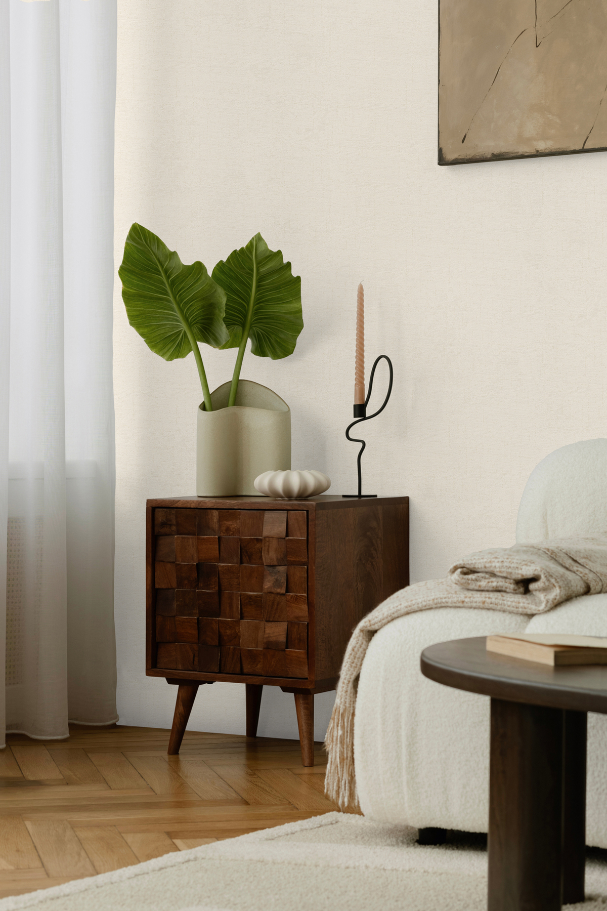 Papier peint Uni Tissage Métallisé blanc - Cosmoliving d'A.S. Création AMB2 | Réf. AS-790661