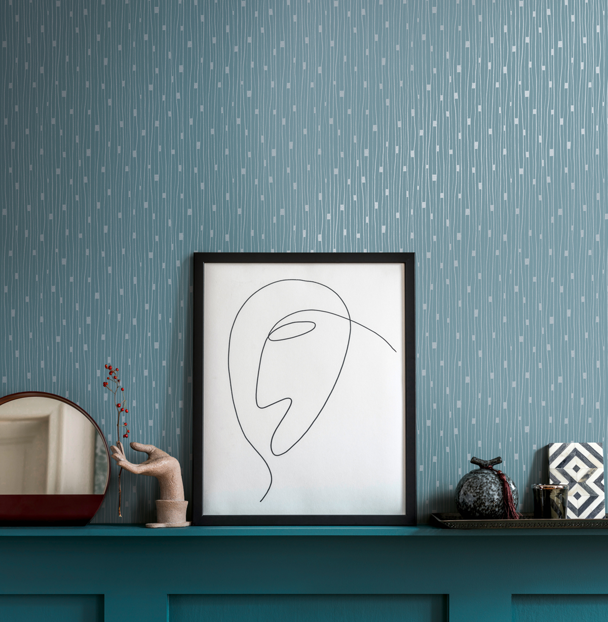 Papier peint Rayure Stars bleu argenté - The BOS d'A.S. Création | Réf. AS-388222